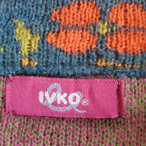 IVKO For Anthropologie Floral Pattern Cardigan Teal Sweater Made in Serbia M - Picture 10 of 10